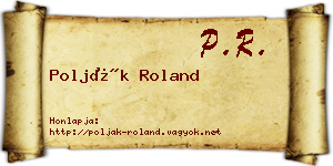 Polják Roland névjegykártya